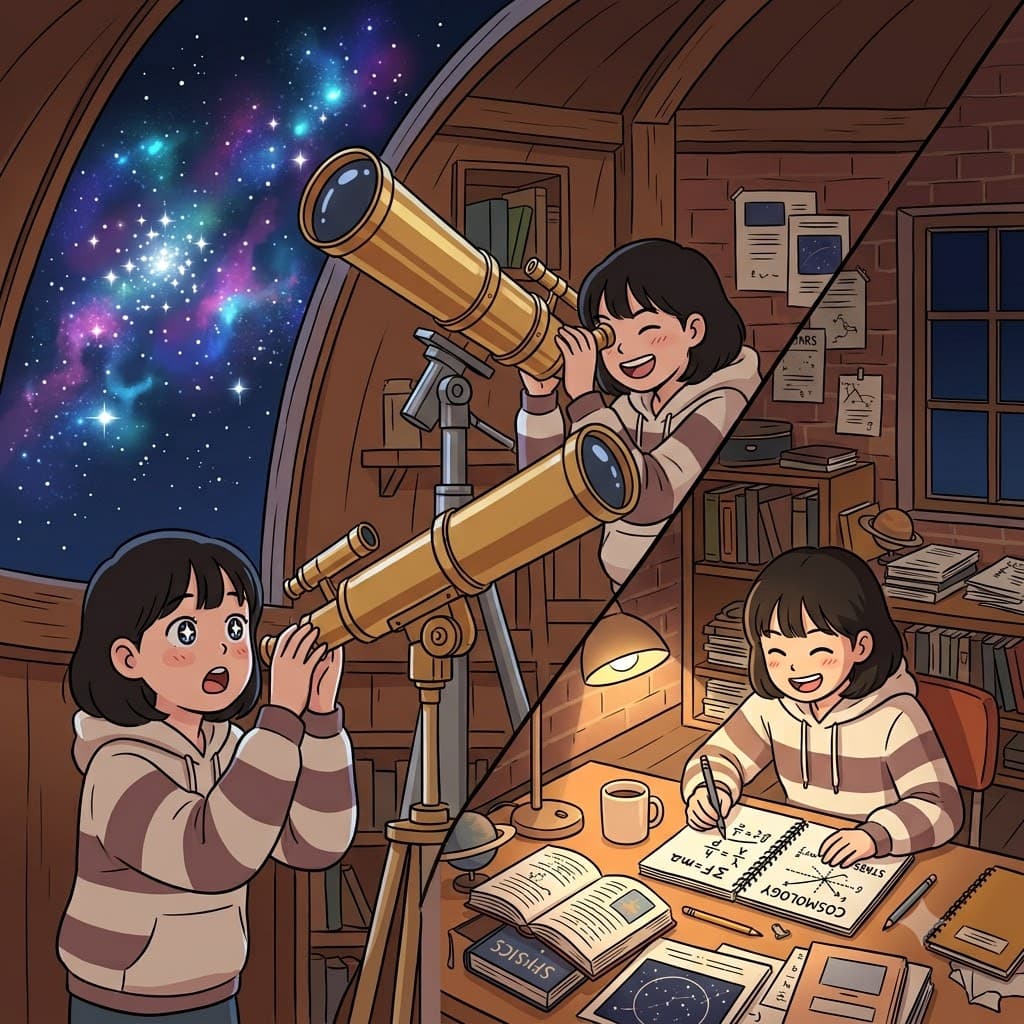 Gazing at the starry destination and drawing deep inspiration from the telescope, the student had all the motivation to study astrophysics.