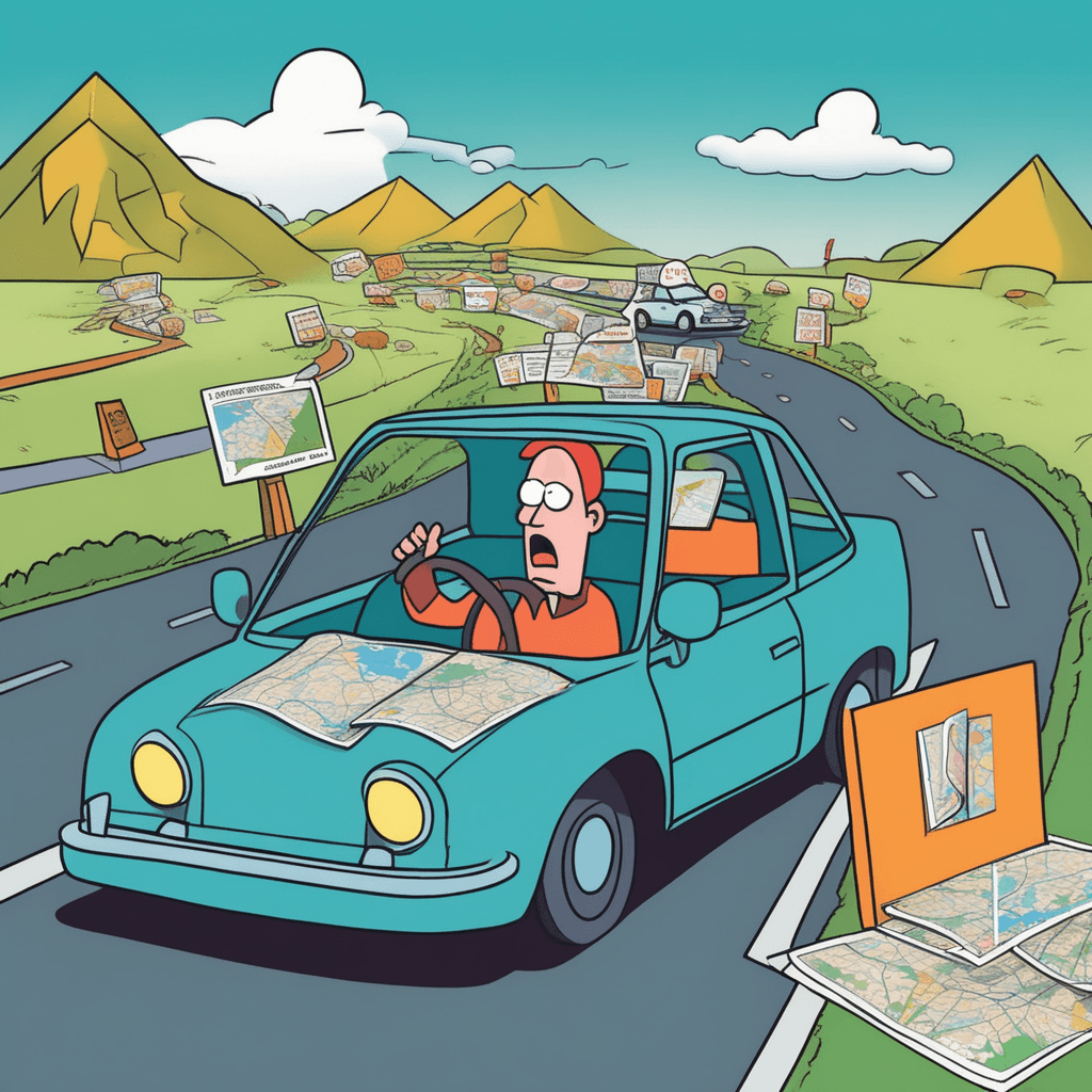 Pull over to mull over maps scattered all over