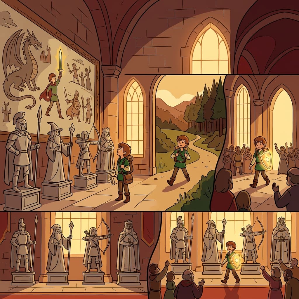 A mythical dragon led the hero into a magical and fantastical adventure.