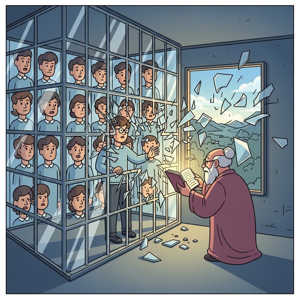 "Narcissism is a prison — see far, kiss some wisdom, and break the vision."