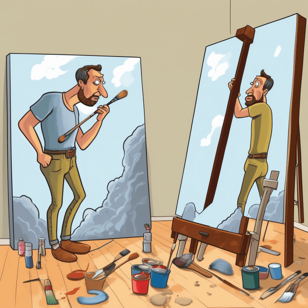 The narcissist artist paints only himself in every twist!