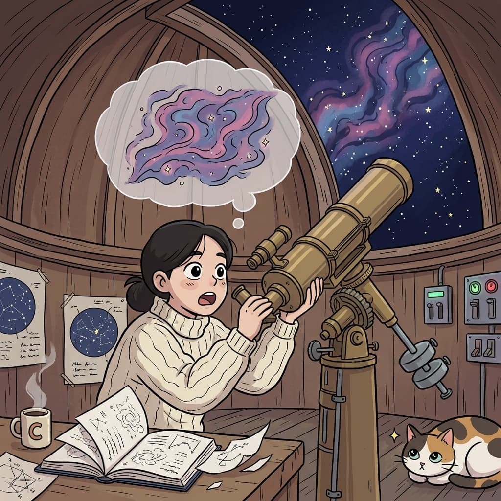 The astronomer gasped at the nebular clouds swirling in deep space.