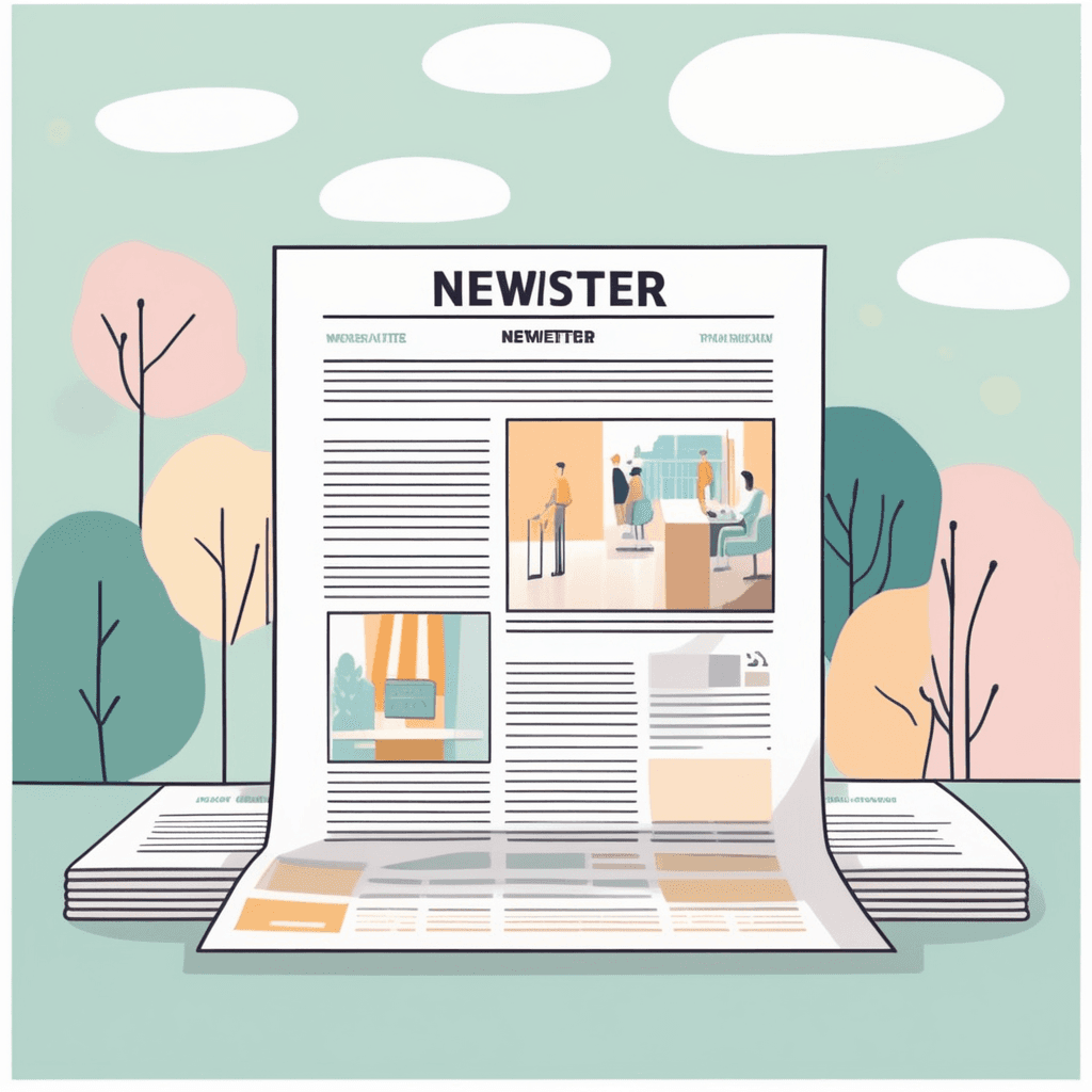 A regularly distributed publication that contains news, updates, and information about a particular organization, topic, or community
