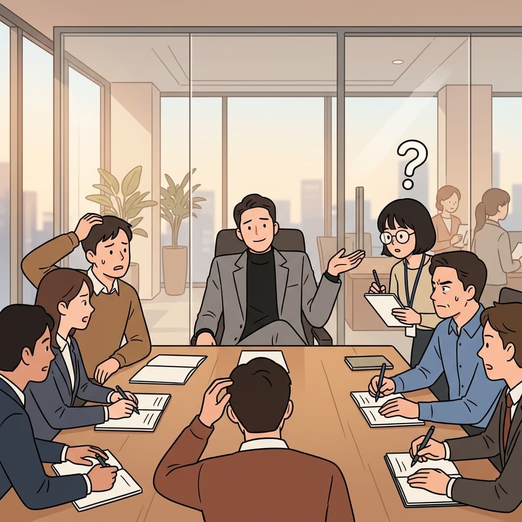 When asked about the merger, the CEO gave a noncommittal shrug and vague smile.
