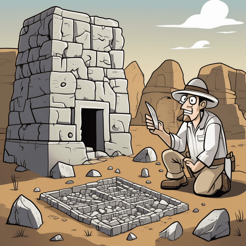 A nondescript script fills the ancient crypt