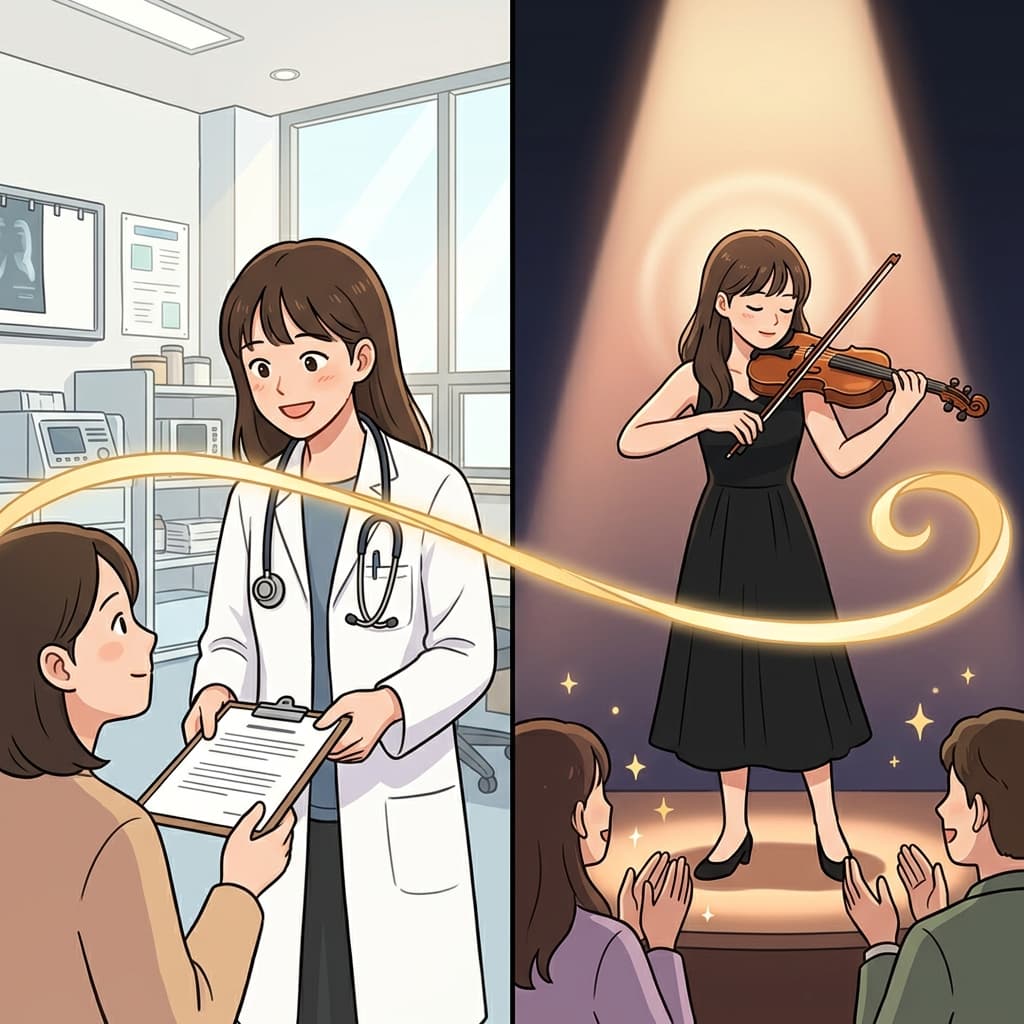 She is not only a doctor but also a talented violinist who performs every weekend.