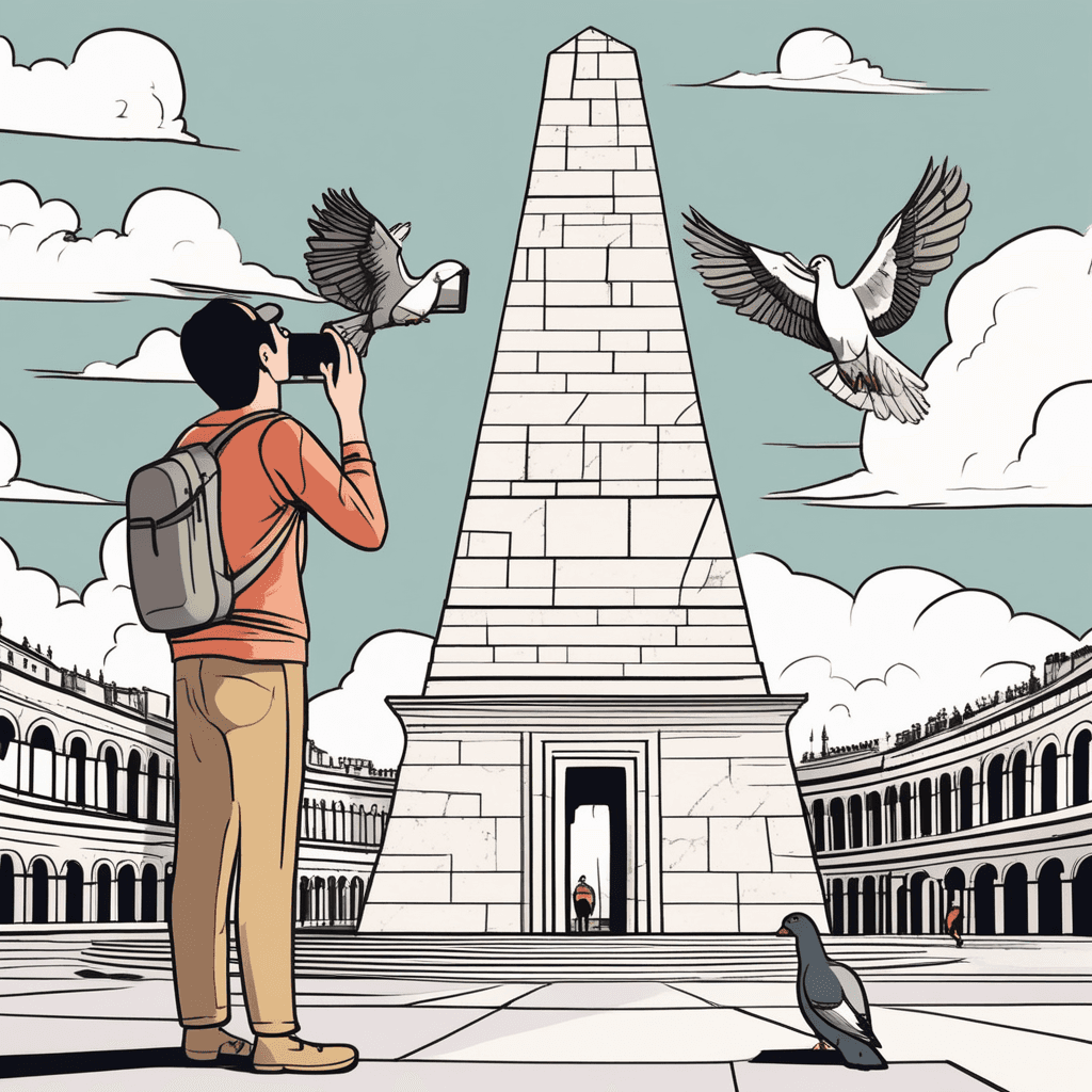 Tall tapered pyramid-topped monument