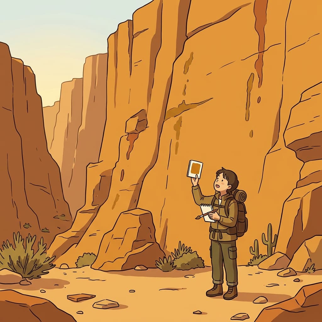 The desert cliffs glowed ochre under the late afternoon sun.