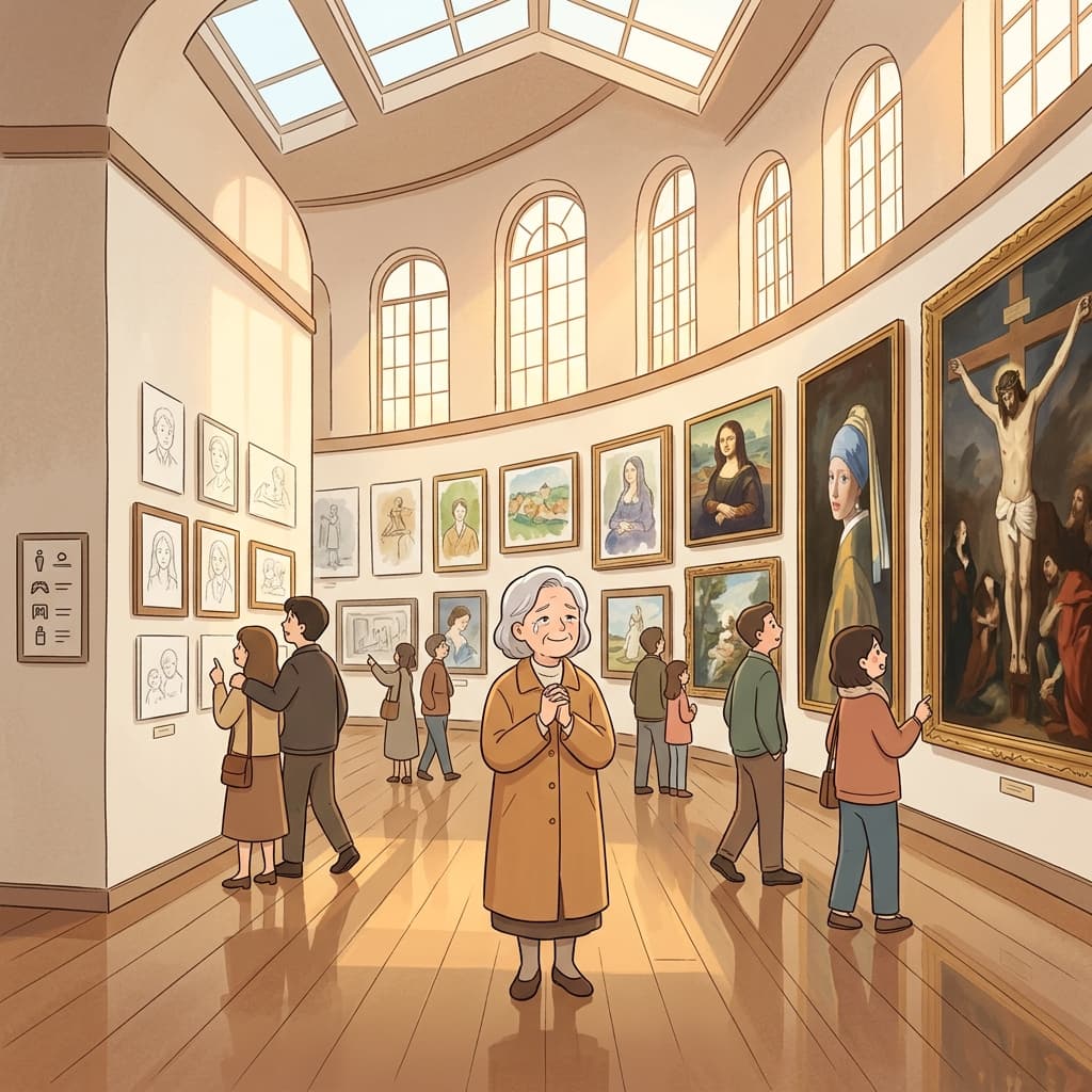 The retrospective displays her entire oeuvre from student sketches to final masterpieces.
