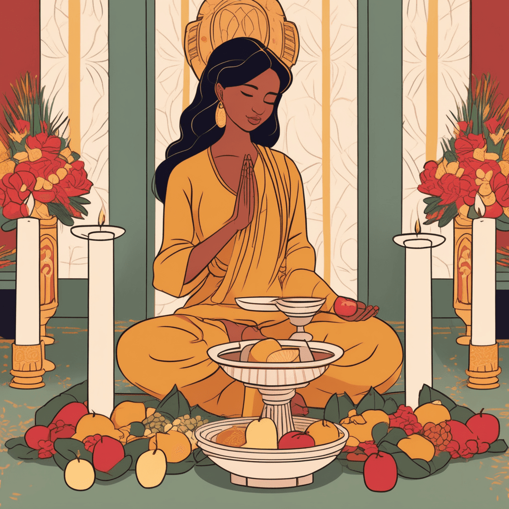 Presenting gifts as sacred offerings