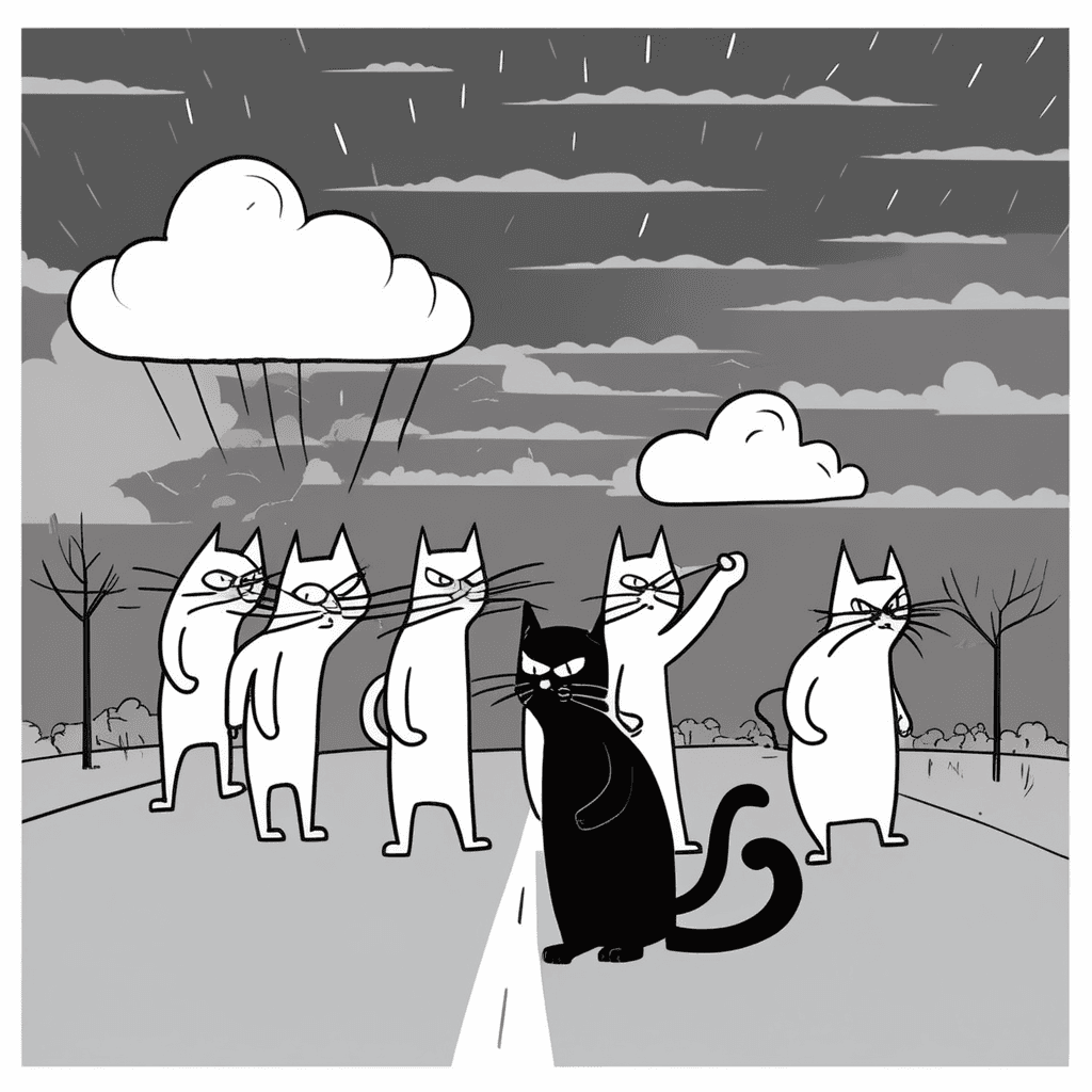 OH MEN, that cat's an omen of doom!