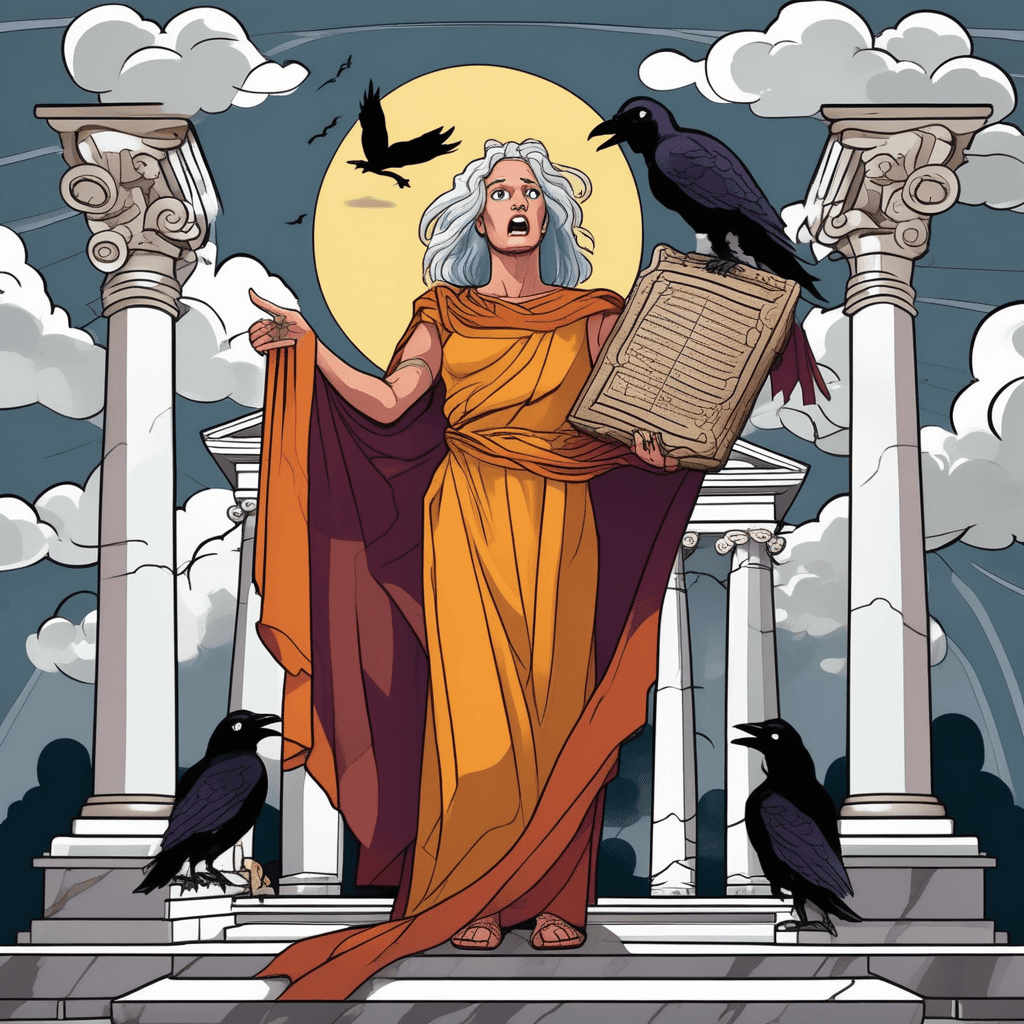 The Roman oracle reads the omen in the sky.