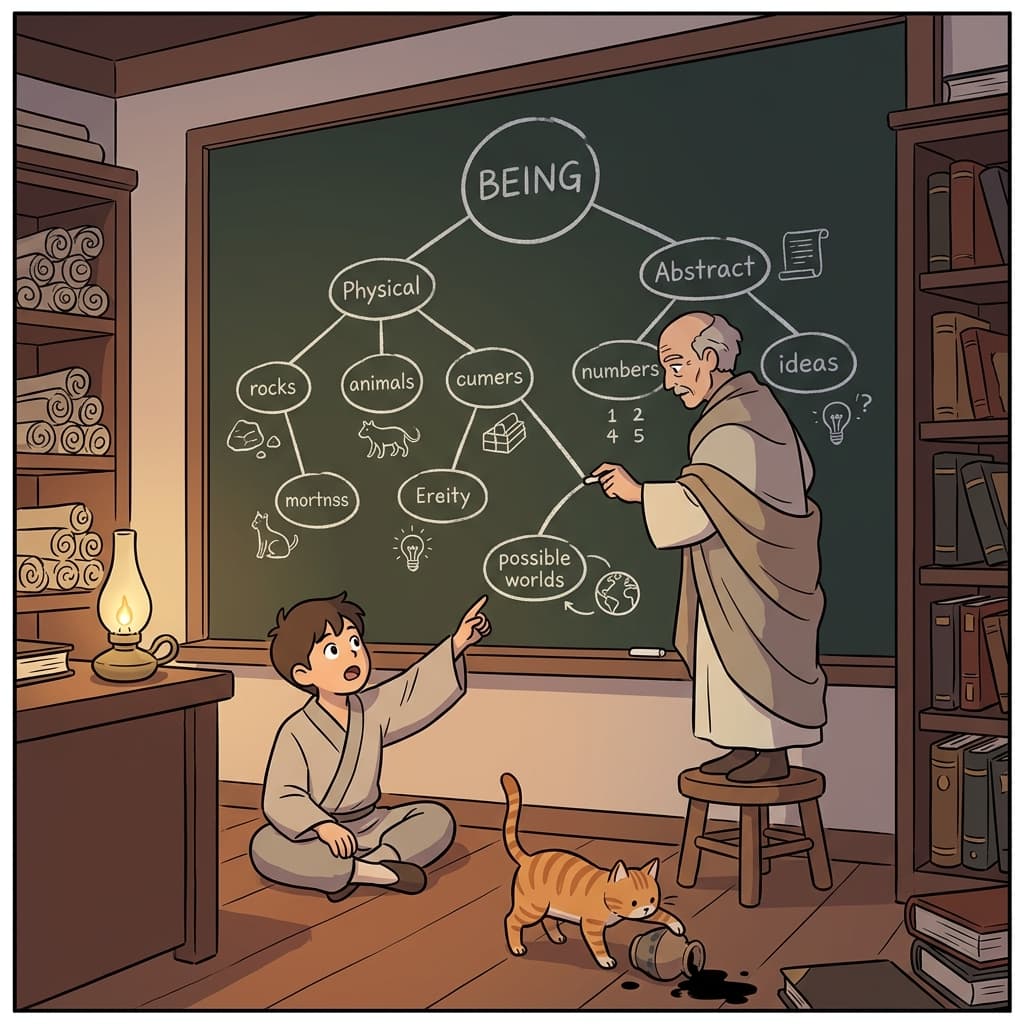 The philosopher's ontology maps every kind of being that could possibly exist.