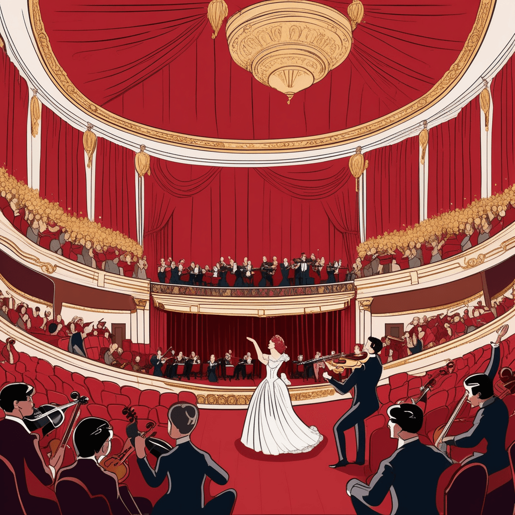 Musical drama with singers and orchestra