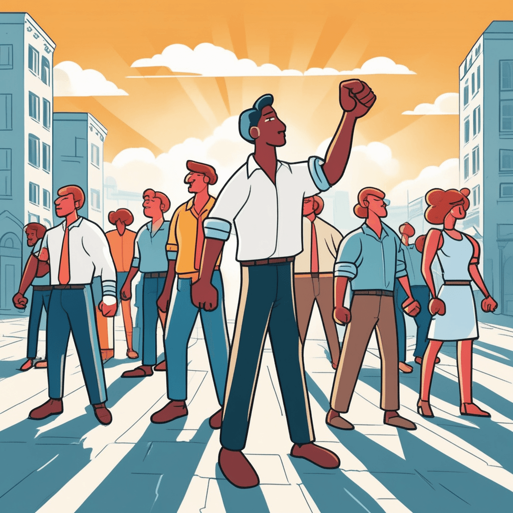 A person opposes advancing opposition with firm resolve and unwavering stance