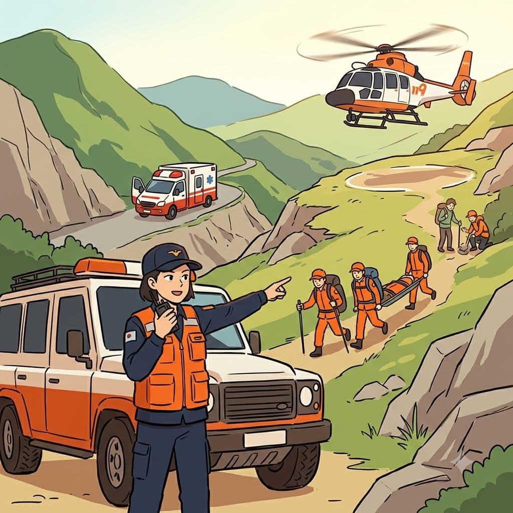 The director orchestrated the rescue operation, coordinating the helicopter, ambulances, and rescue team. (MANY PARTS → COORDINATE THEM → ONE OPERATION → orchestrate)