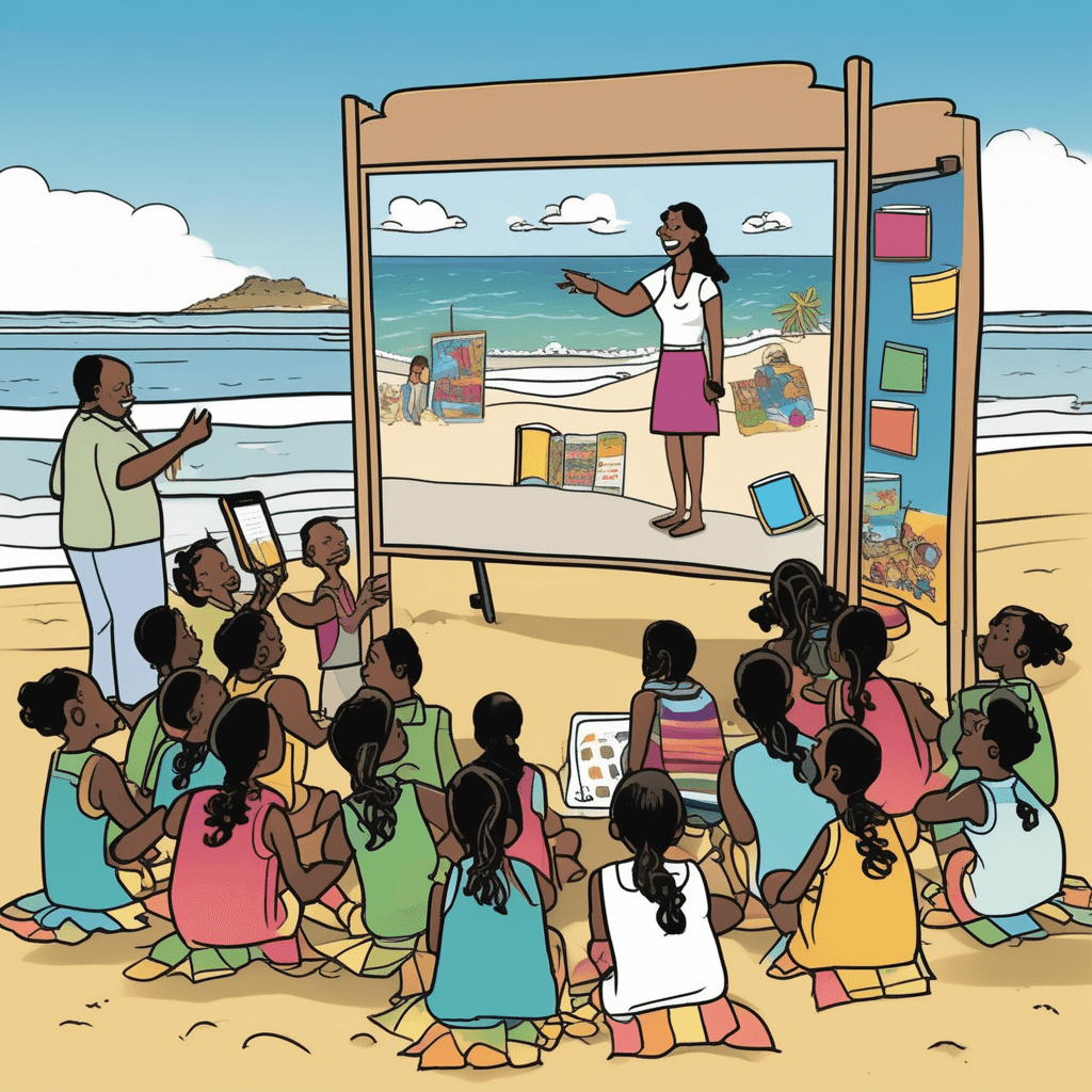 Outreach efforts teach right here on the beach!