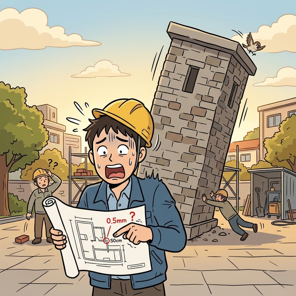 A tiny oversight in the blueprint made the whole tower lean sideways.