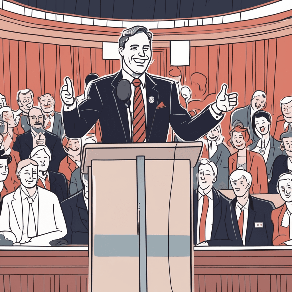 Politician desperately pleasing everyone for votes