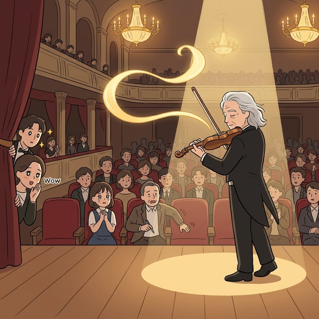The old maestro's violin solo was elegance par excellence.