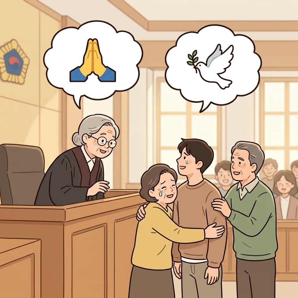 The judge decided to pardon the young offender. (🙏 Forgive + 🕊️ Freedom → Pardon)