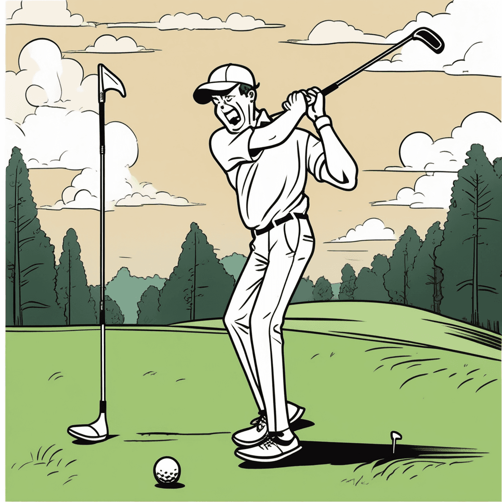 Par-Roddy mocks golf swings — a perfect parody performance!