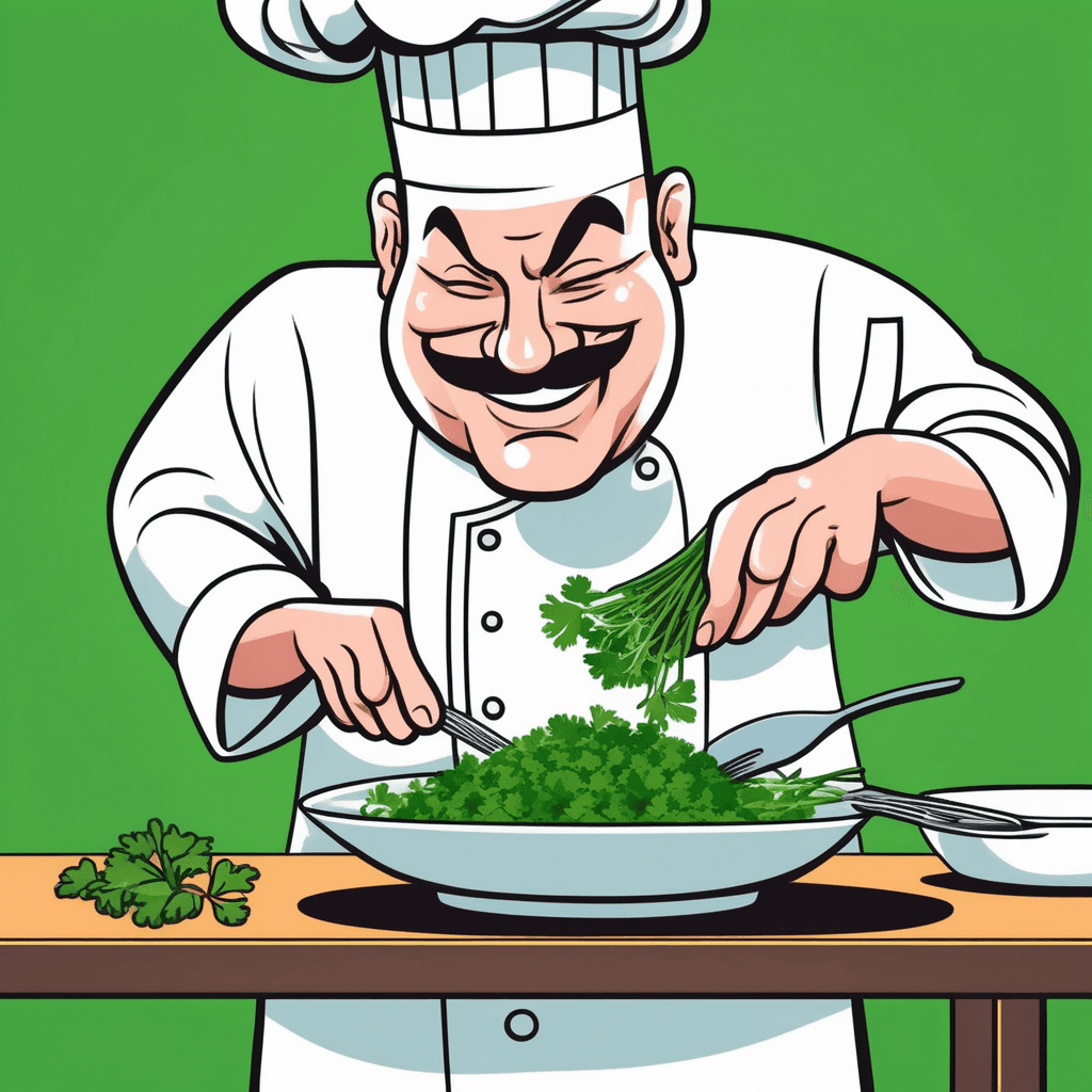 Parsley used rarely, but barely enough to make it complete.