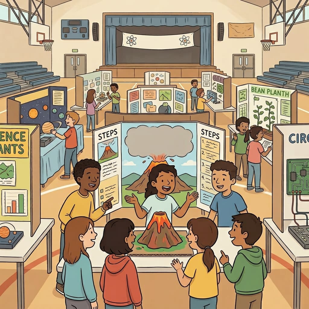 Many students participated in the science fair.