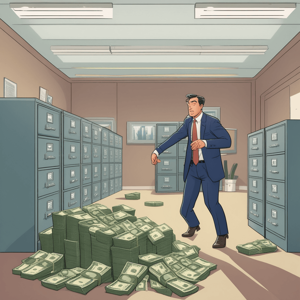someone stealing or misappropriating money or funds entrusted to one's care, especially public funds