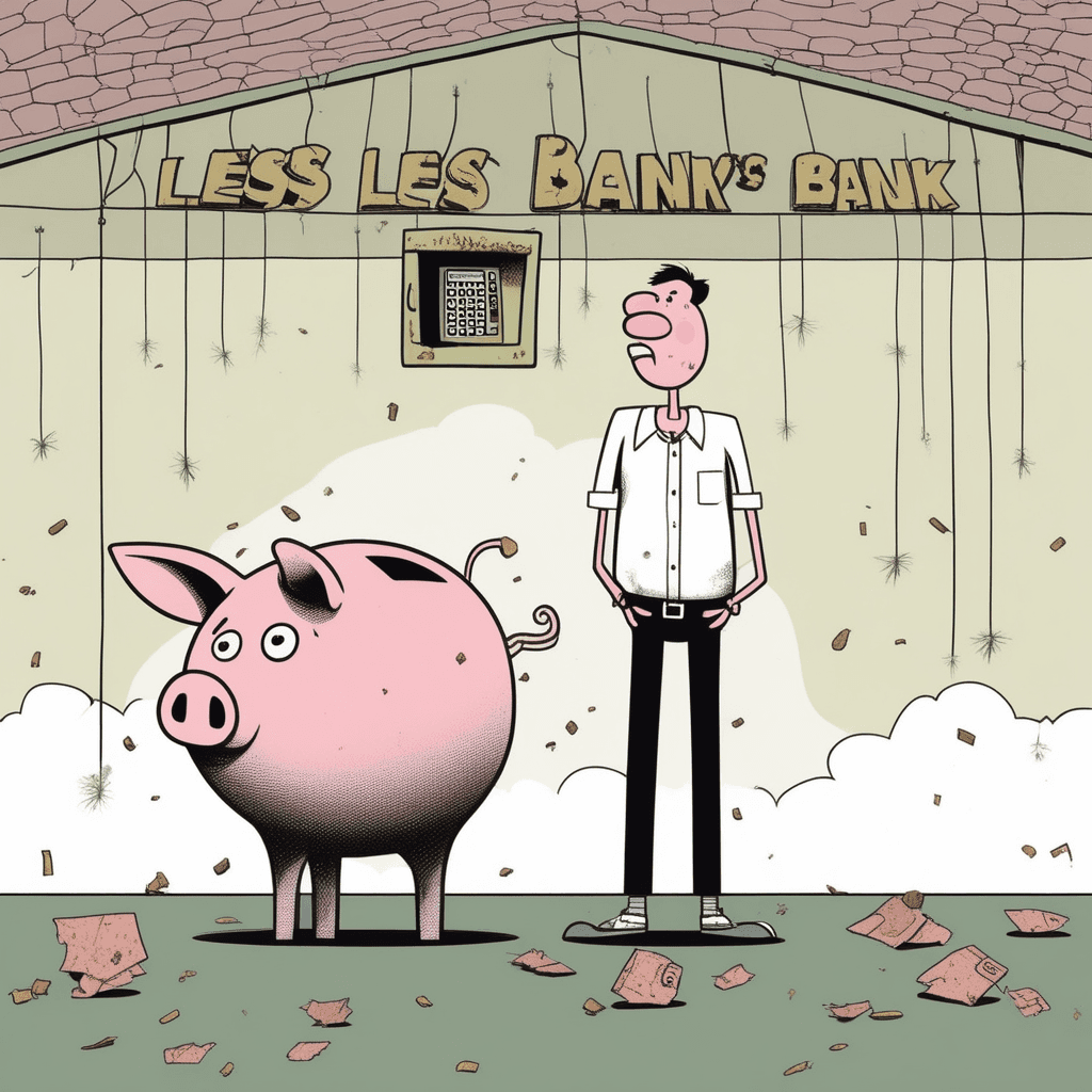 Penny-less guy shakes empty bank — not even dust left!
