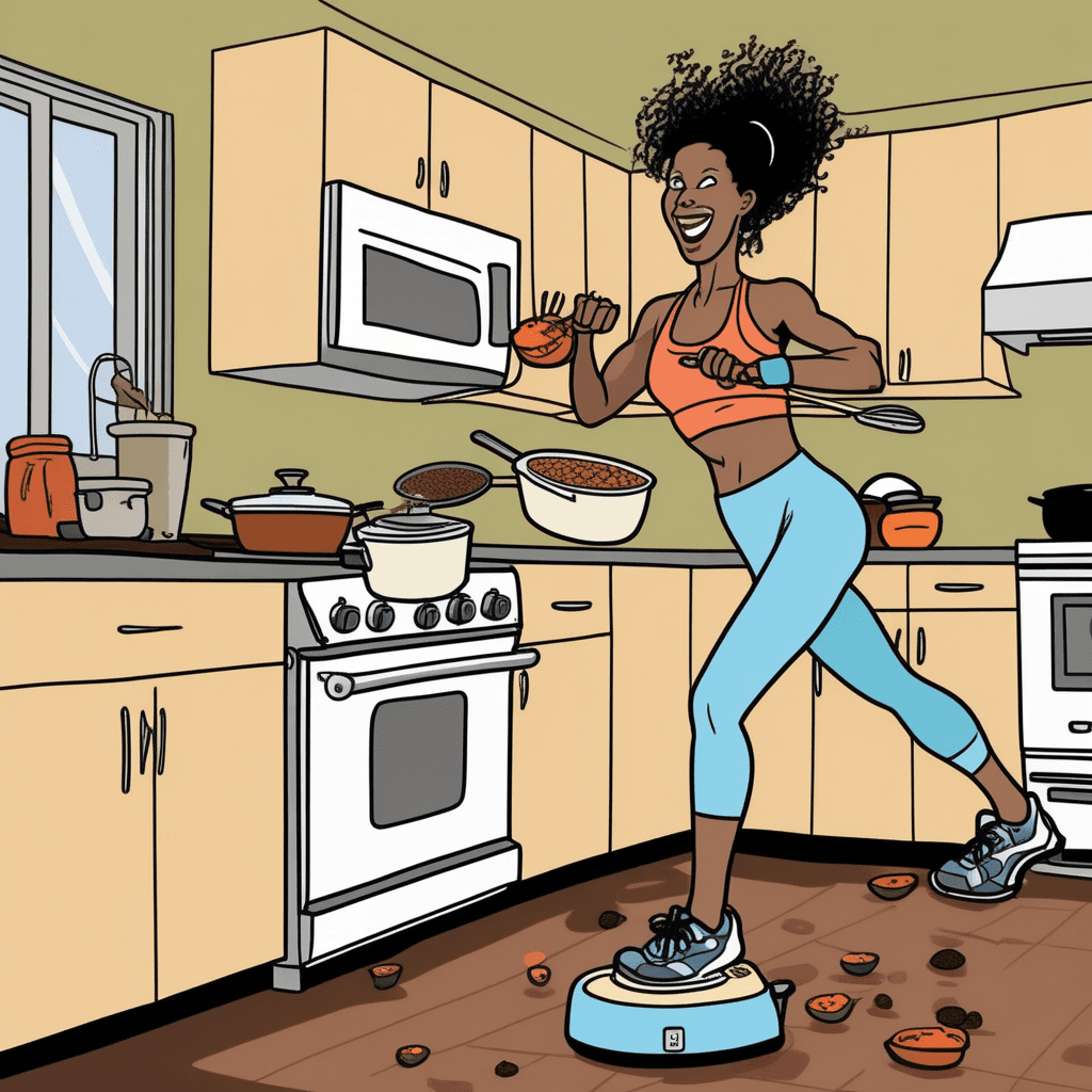 The stepper prepper grinds her pepper!