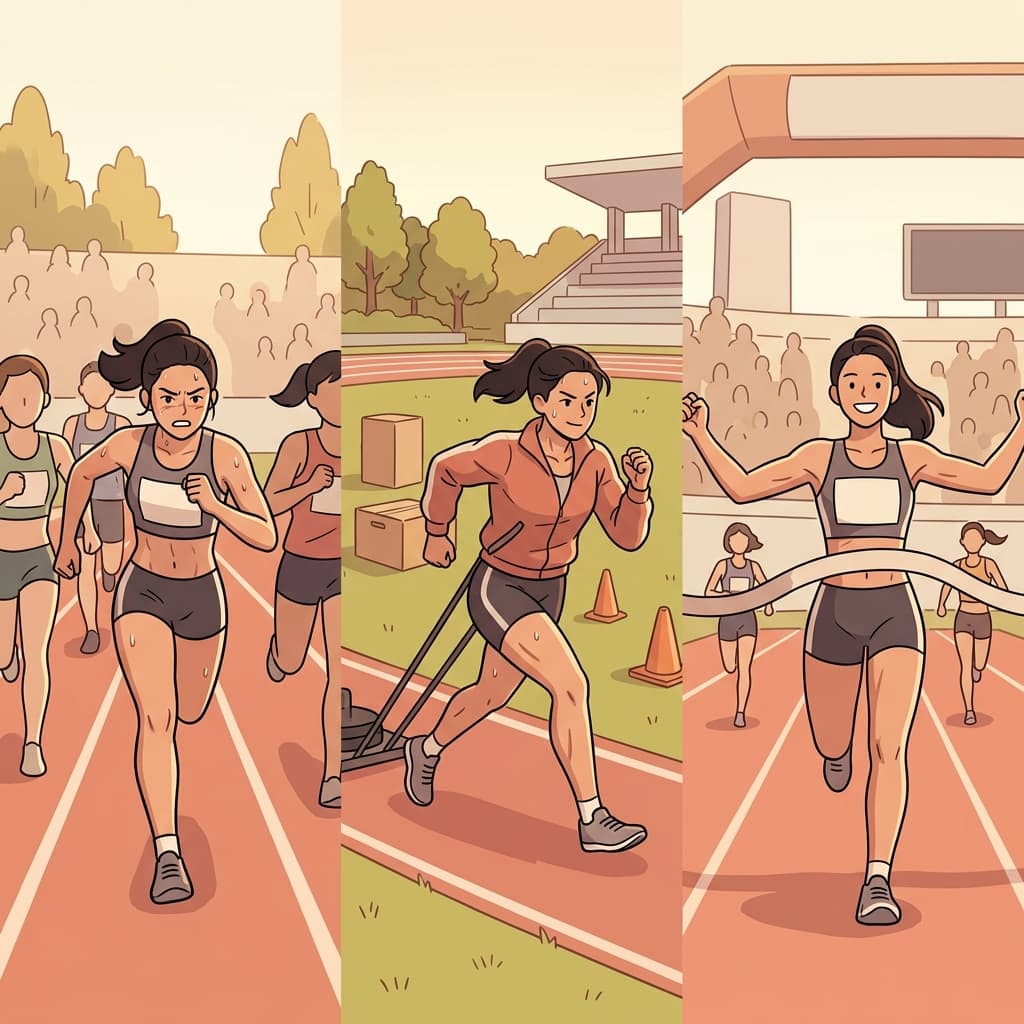 The athlete performed well, transformed through training, and eventually outperformed every competitor.