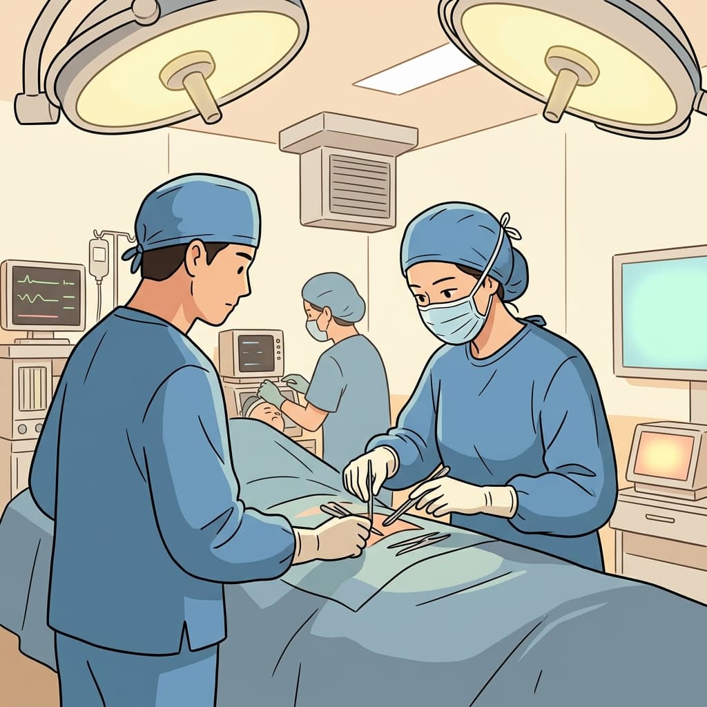 The surgeon performed a successful operation that saved the patient's life.