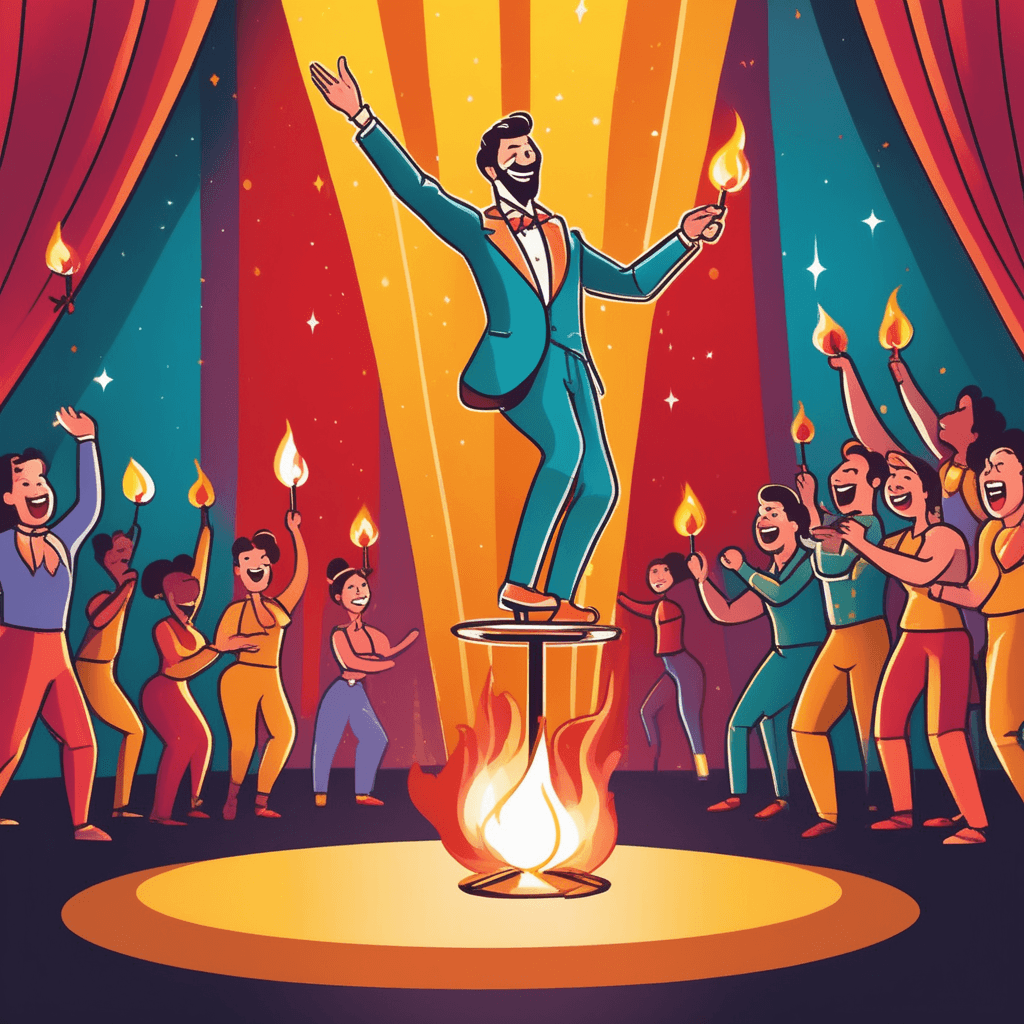 Entertainer captivating the audience on stage
