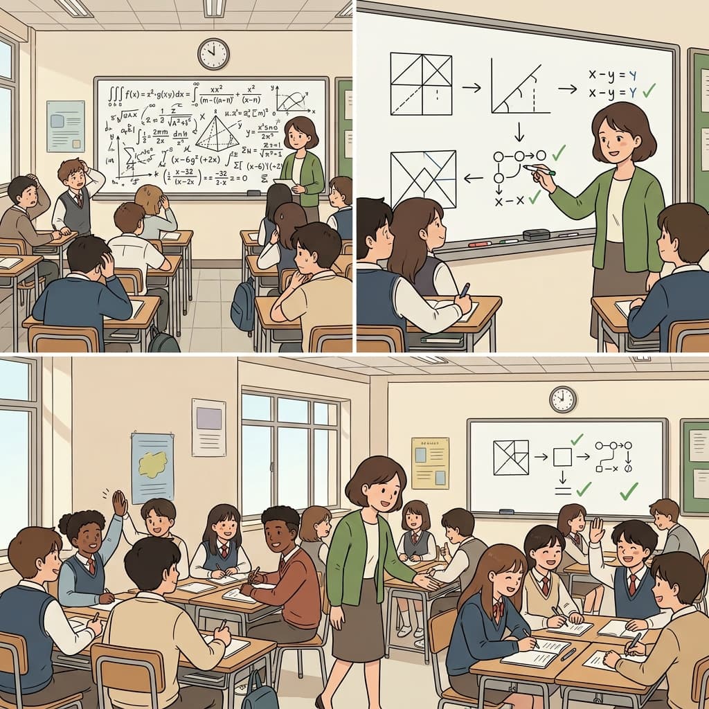 The students were perplexed by the complex problem until they understood the next step.
