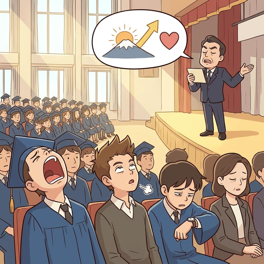 The graduation speaker's platitude about 'chasing your dreams' made students yawn.