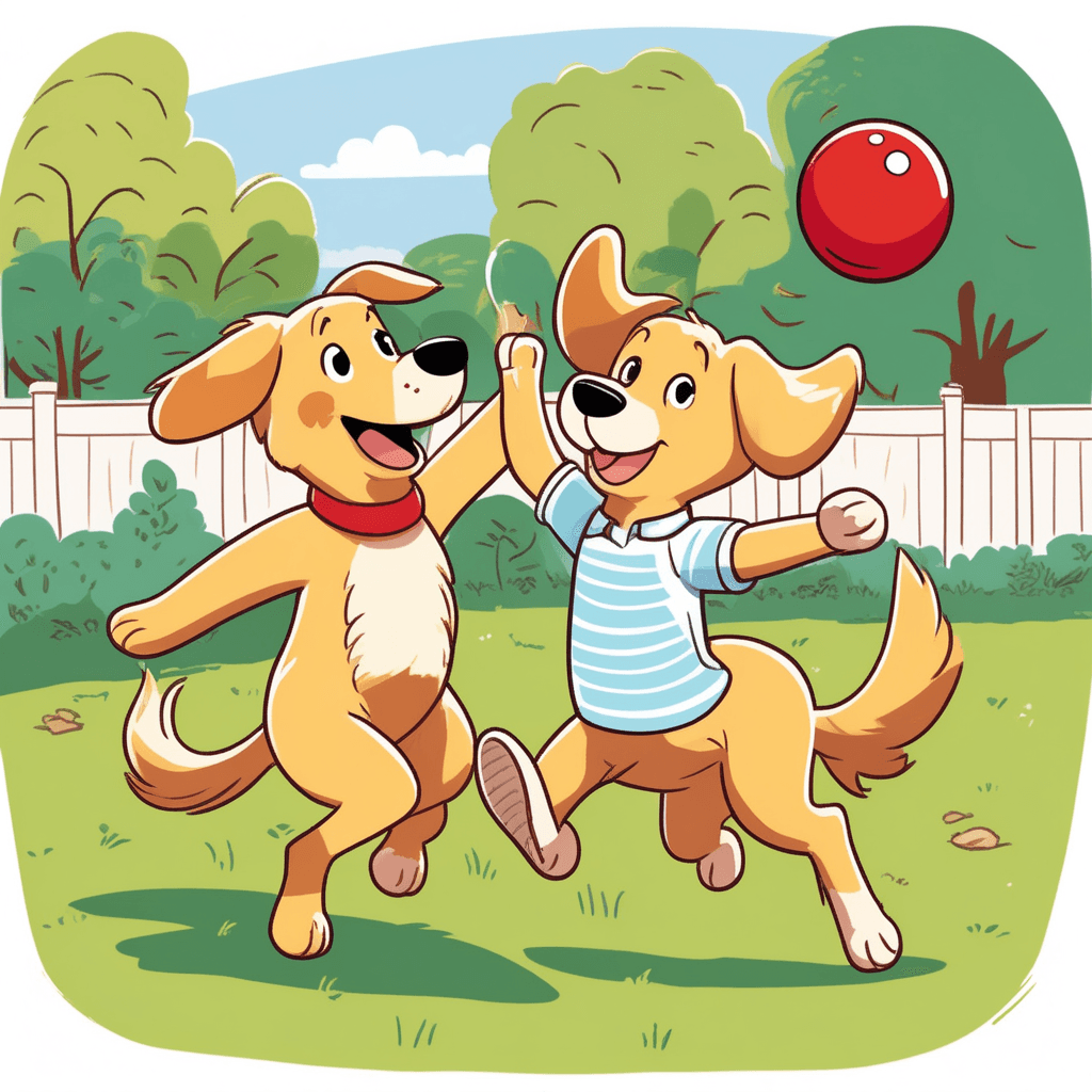 Children playing happily together outside