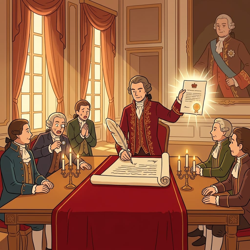 The plenipotentiary signs the treaty with full authority from his king.