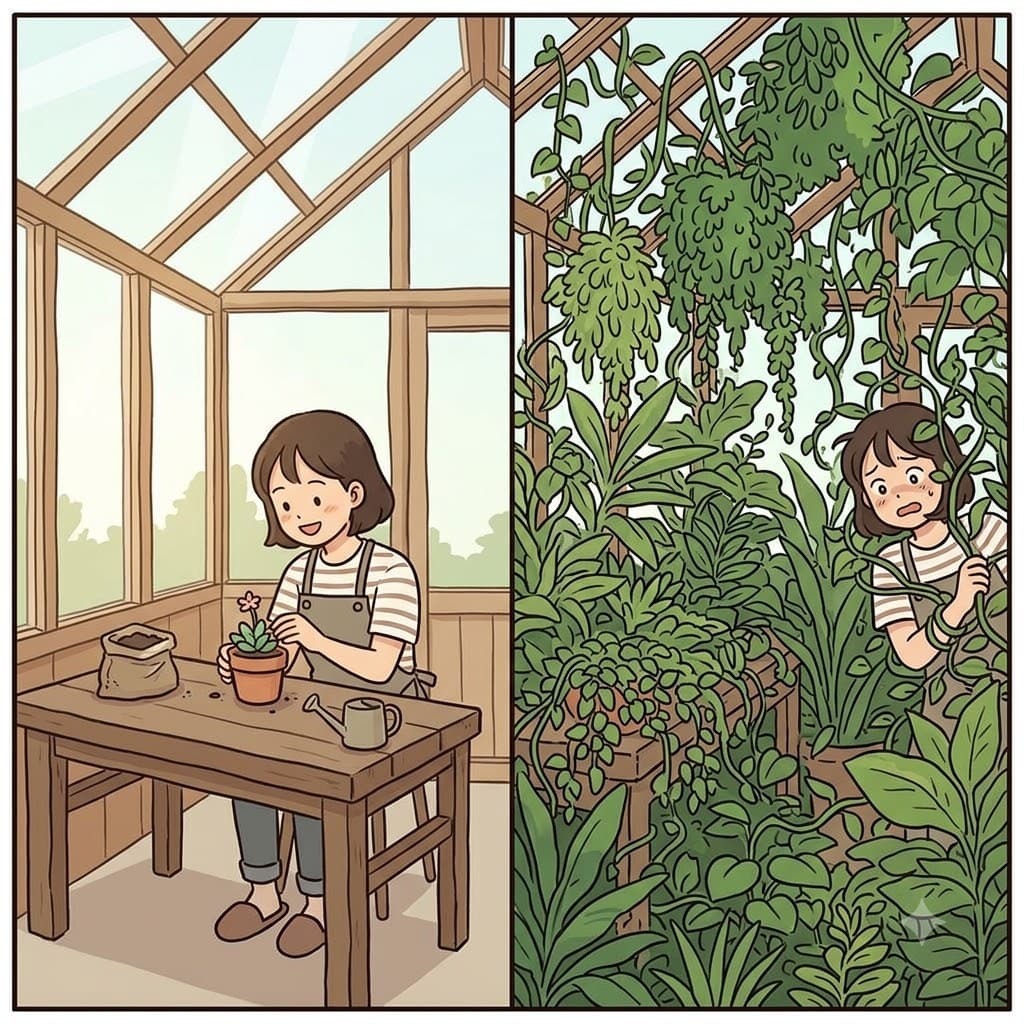 Buying one small piece of flora, the greenhouse quickly became completely overrun by a massive plethora of vines.