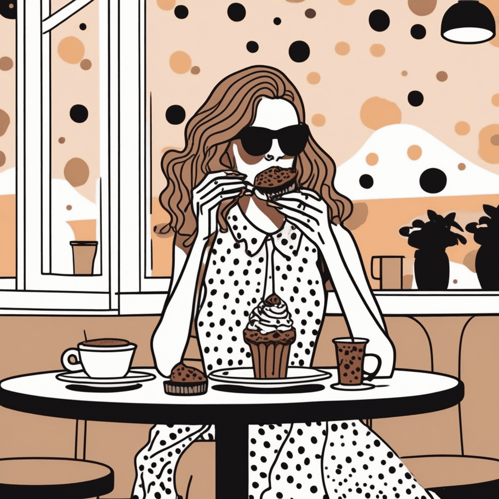 Hot chocolate drops on polka dot make the pattern hot!