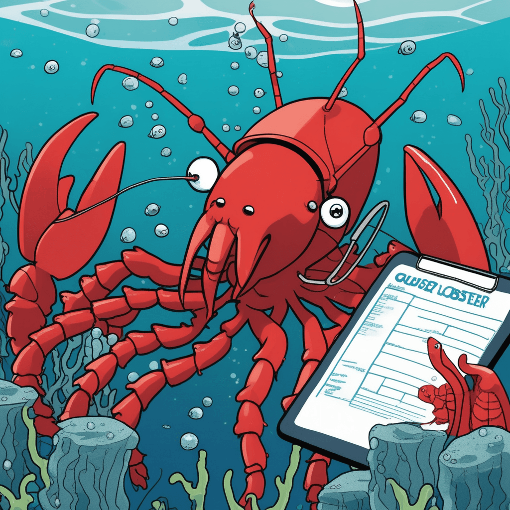 Poll-ster lobster surveys sea creatures for underwater opinion polls!