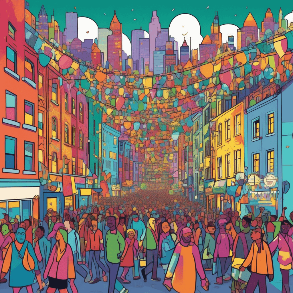 Where crowds are populated and celebrated, the city is stimulated with vibrant life and shared joy