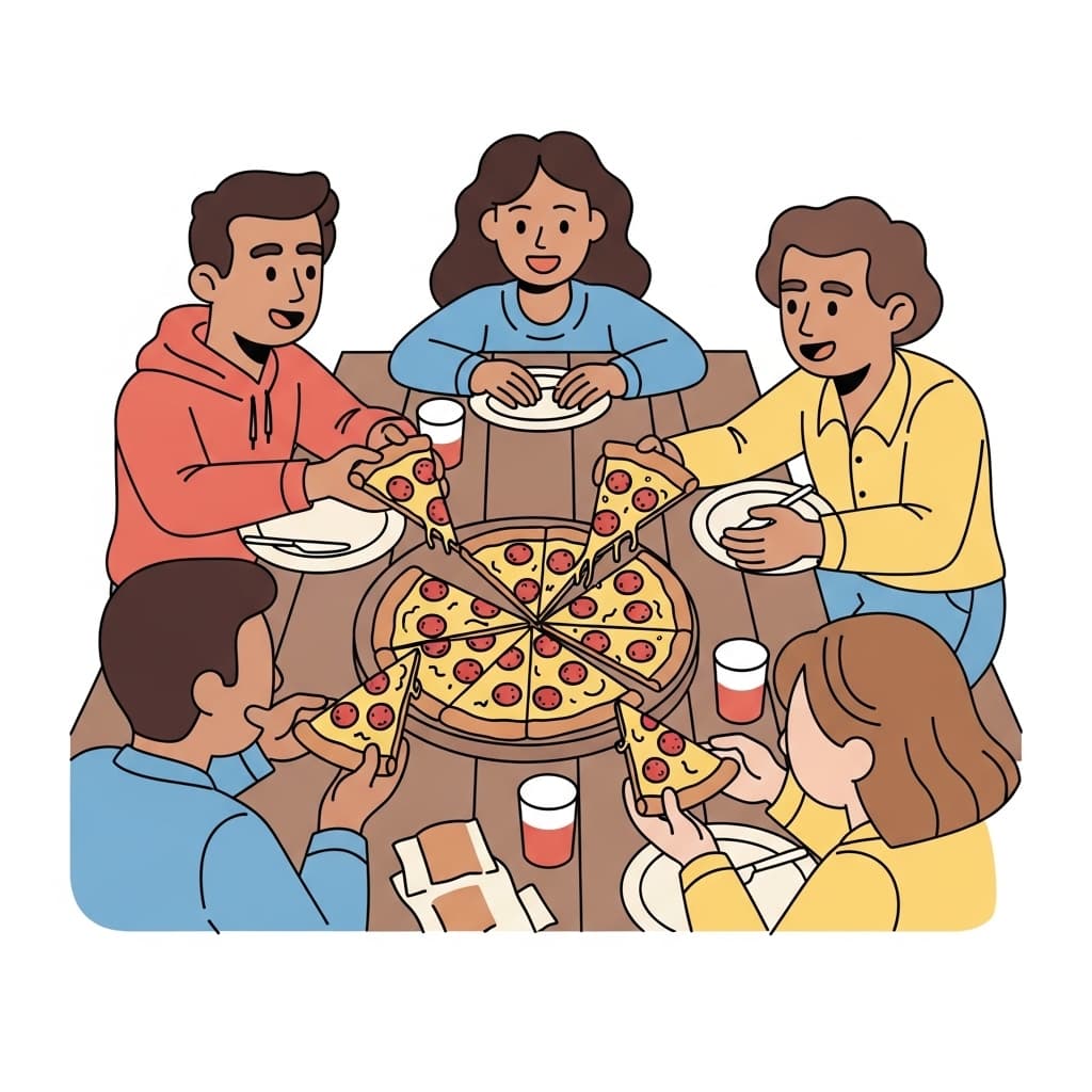 Each portion goes to a person.