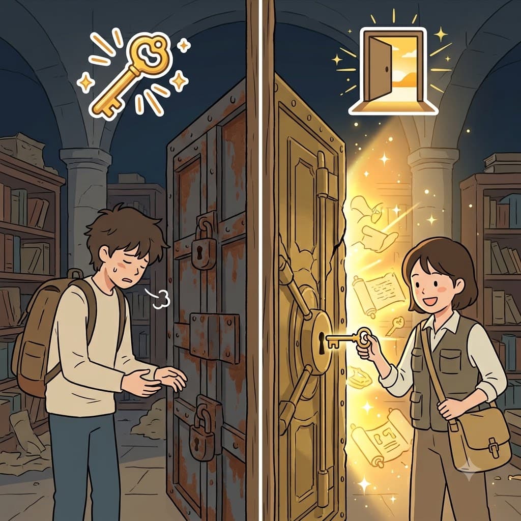 POSS (having power) + IBLE (able to be) — with the right key, it became possible for the explorer to unlock the treasure vault.