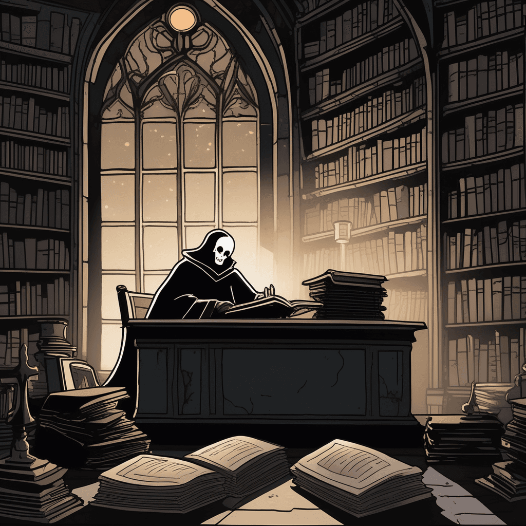 Where shadows lurk, his final work awaits