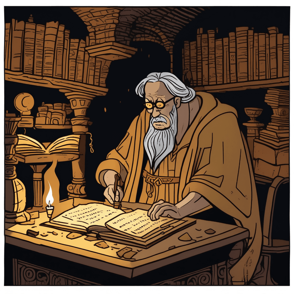 A postscript added to the manuscript in the shadowy crypt