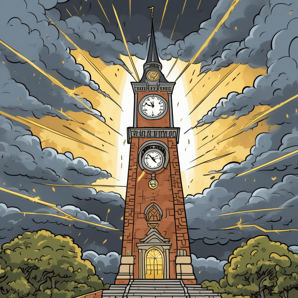 The tower full of light stands powerful through this hour full of storms!