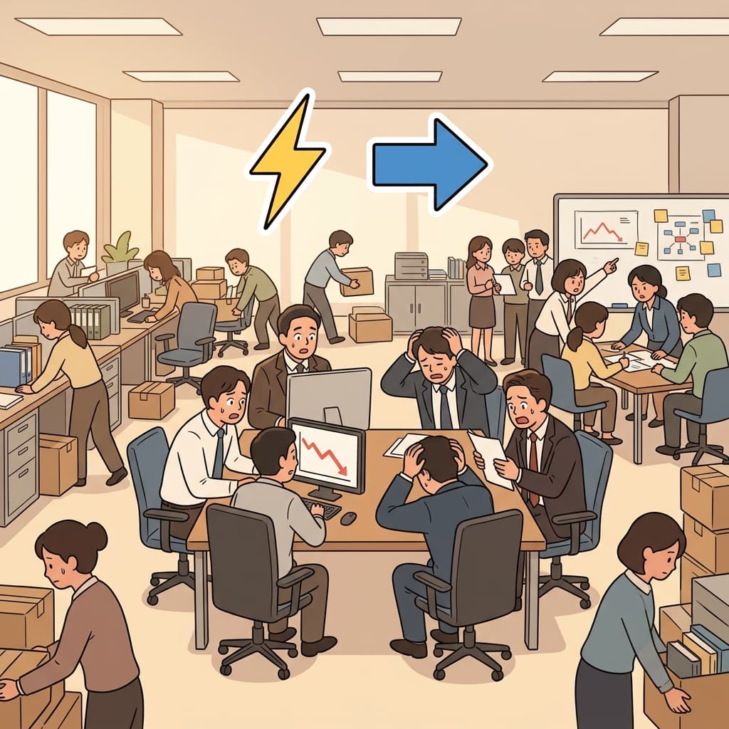 The economic crisis precipitated major changes in the company. (⚡ Trigger + ➡️ Sudden Result → Precipitate)