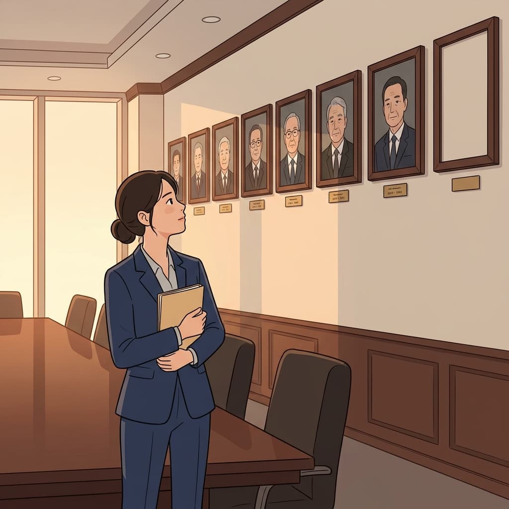 The new CEO studies portraits of every predecessor lining the boardroom wall.