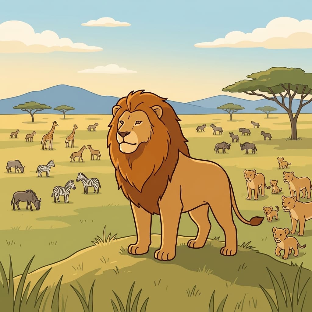 The lion was the predominant animal on the grassland, leading the pride with confidence. (pre + dominant → the one that is dominant over most others)